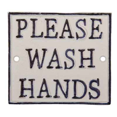 skilt Please wash hands